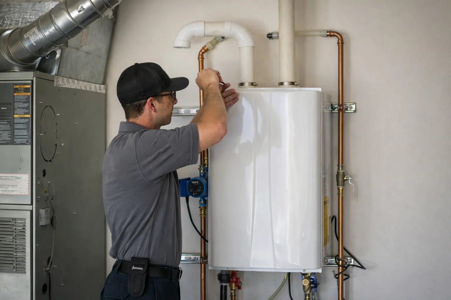 Tankless water heater installation