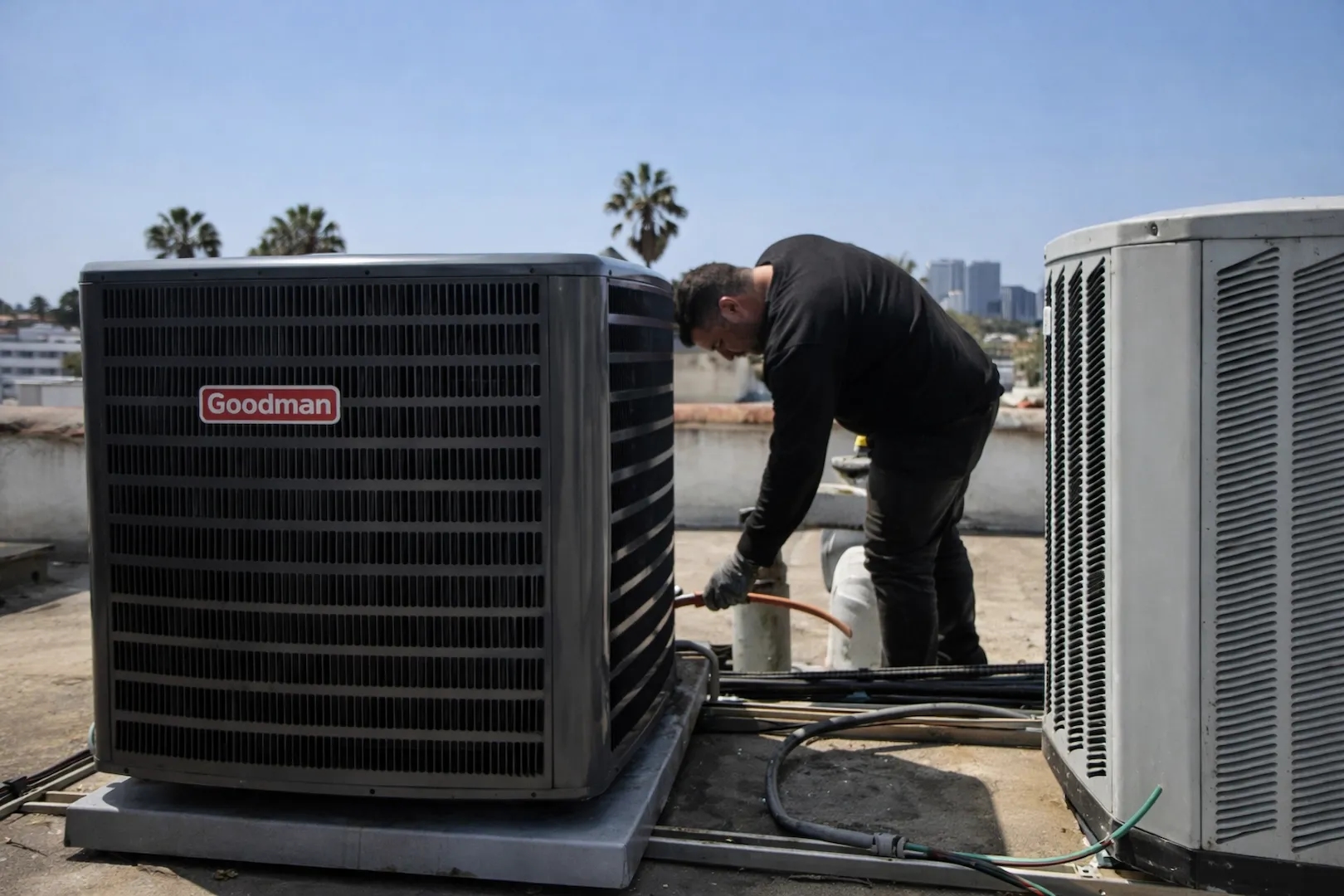 Air source heat pump installation